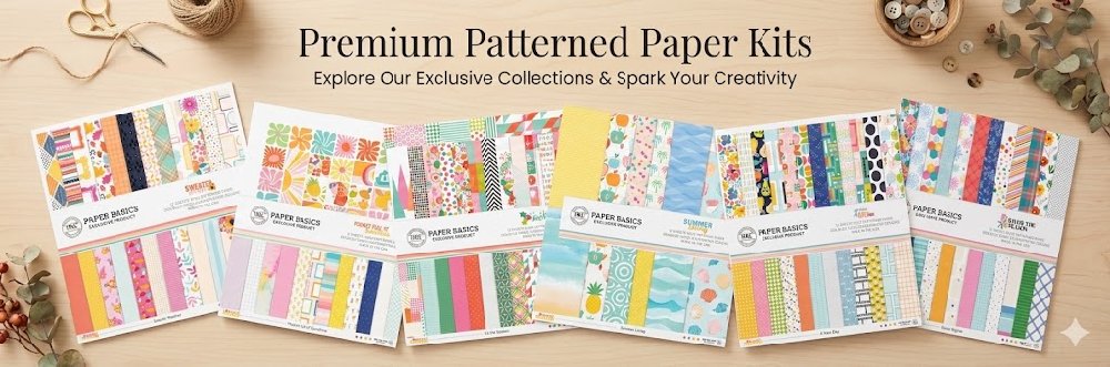 Exclusive patterned paper packs with unique coordinating designs that match our monthly kit themes. Perfect for scrapbooking, stamping, die cutting & mixed media projects.